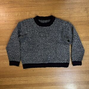 Small gray black and red knit wool sweater